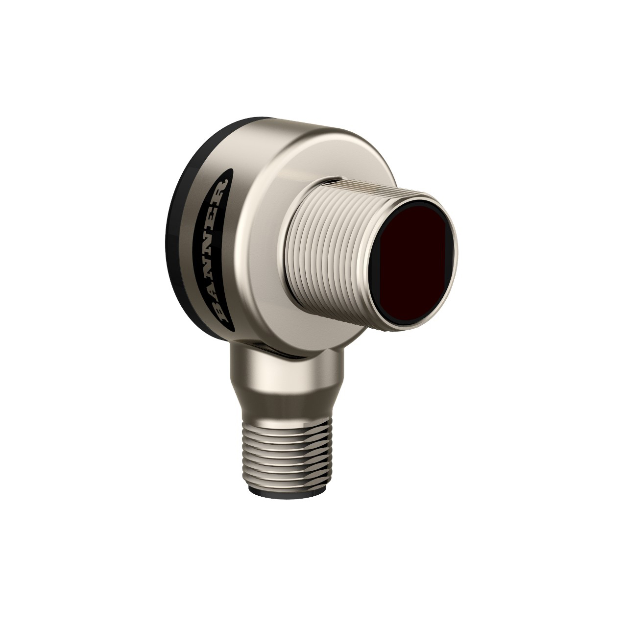 Banner Engineering Photoelectric Sensor; Polar Retro; 18mm Barrel - Right Angle; 5.5m Range; 10-30VDC; NPN; LO/DO Configurable; M12 QD